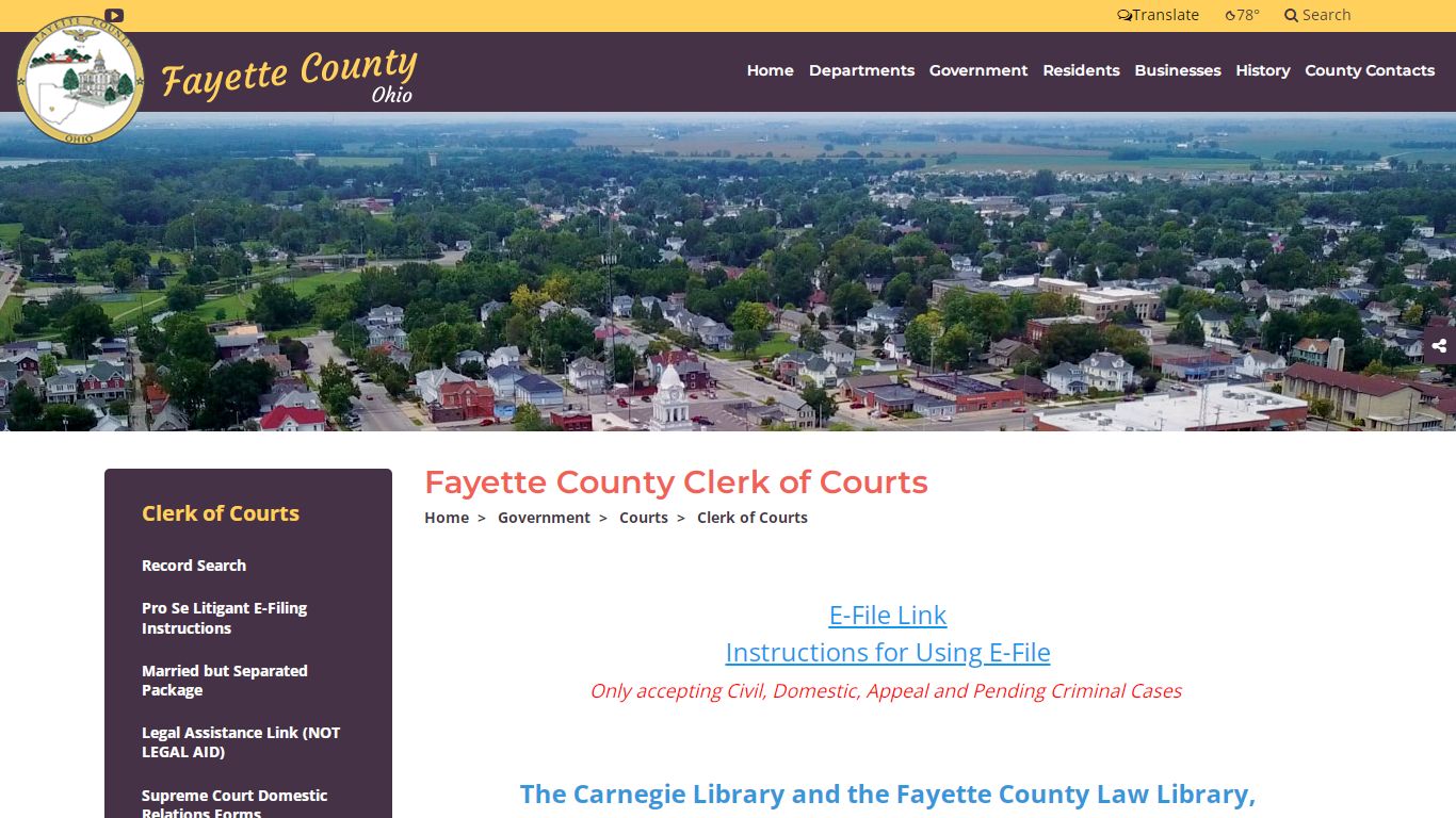 Clerk of Courts - Welcome to Fayette County, Ohio