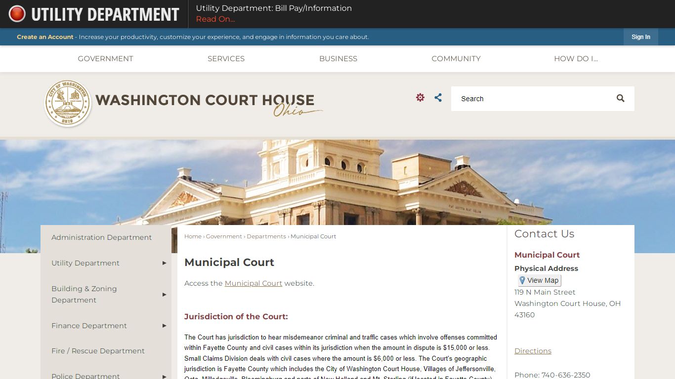 Municipal Court | Washington Court House, OH